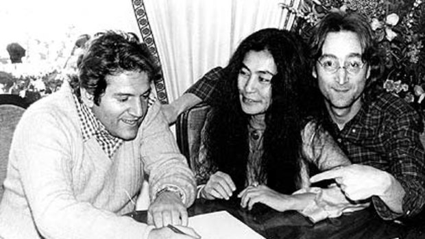 Ruthless ... Allen Klein with Yoko Ono and John Lennon.