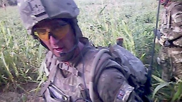 Sergeant Alexander Wayne Blackman seen in the footage filmed on a head camera worn by another marine.