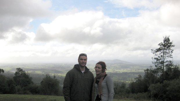 Morgan and his sister Tiffany outside Launceston when he studied there.