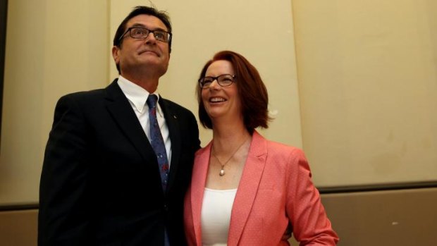 Greg Combet and Julia Gillard launch the former's book.