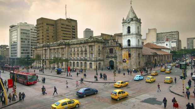 Back from the dead: intersections of Avenida Jimenez and Carrera Septima in Bogota.
