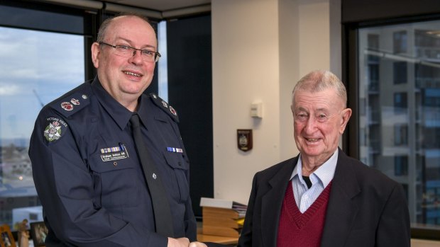 Chief Commissioner Graham Ashton with Denis Ryan.