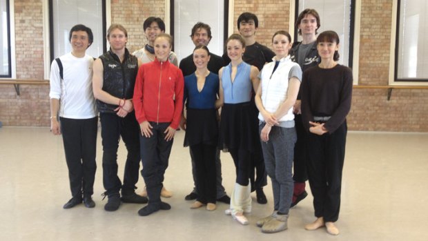 Bolshoi ballet dancers joined Queensland Ballet ensemble members for practice on Monday.