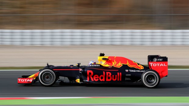 From Britain with love: The Red Bull car gains Aston Martin branding.