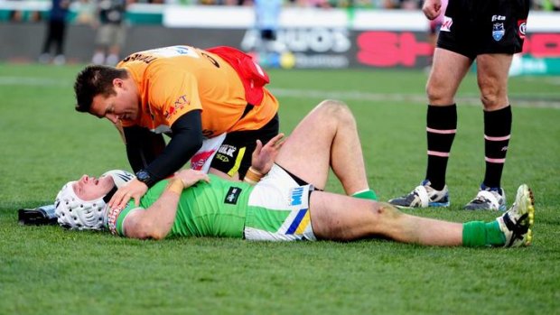 Croker was injured during Canberra's 34-16 finals win over Cronulla at Canberra Stadium yesterday.