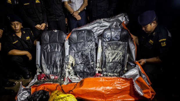 Recovered seats from the AirAsia plane.