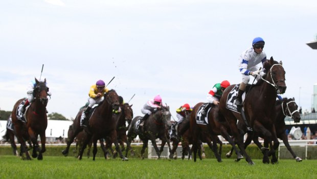 Glen Boss rides Kermadec to win The Doncaster Mile at Royal Randwick Racecourselast year.