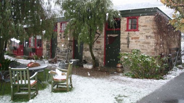 Olivers Lodge stables in winter.