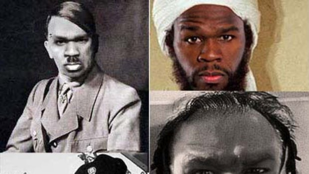 Some of the photoshopped images 50 Cent published on Twitter.