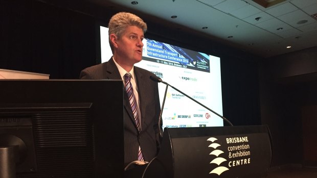 Transport Minister Stirling Hinchliffe addresses the Queensland Transport Infrastructure Conference in Brisbane.