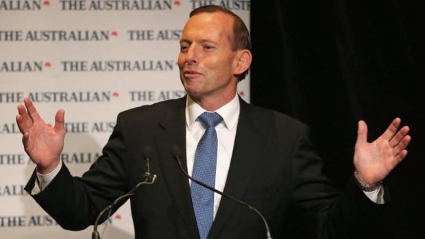 Tony Abbott delivers the keynote address at The Australian-Melbourne Institute conference.