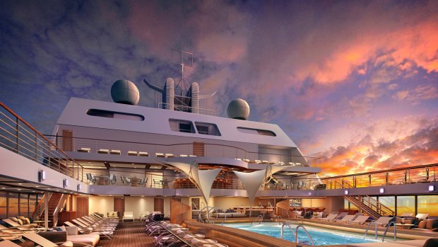 An artist's rendering of the Seabourn Encore, whose maiden voyage is scheduled for January 2017.