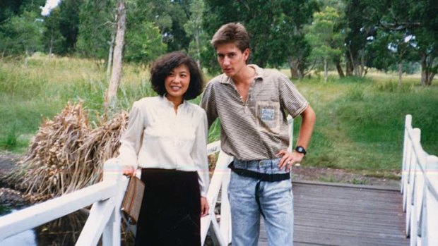 Sham marriage: Helen Liu with former husband David Schultz.