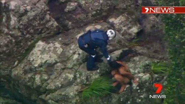 Emily O'Brien, 24, is rescued from Gold Coast bushland.