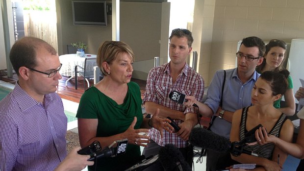 Premier Anna Bligh and Deputy Premier Andrew Fraser speak to reporters in Cairns this morning.