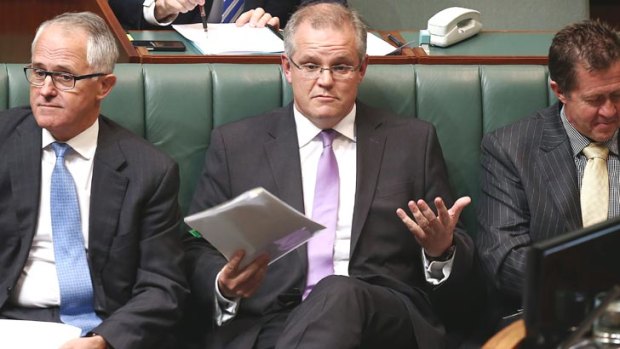 Under attack: Scott Morrison during Question Time on Monday.