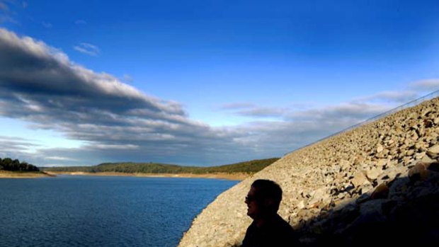 Geoff Connor looks over the Cardinia Reservoir near Narre Warren. <i>Picture: Simon O'Dwyer</i>