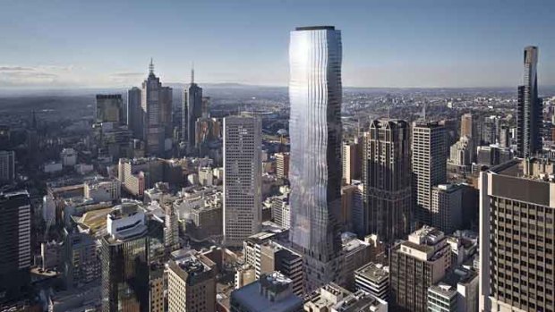 An artist's impression of how the tower will appear in Melbourne's skyline.
