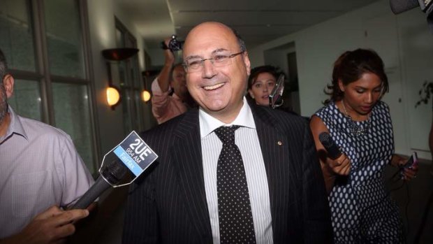 Meanwhile, in Canberra: Senator Arthur Sinodinos at Parliament on Thursday.