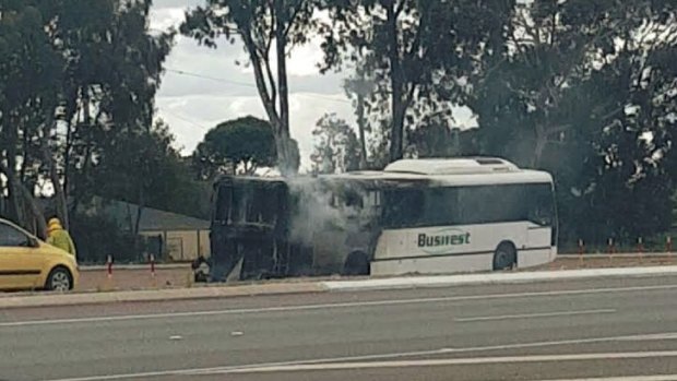 The bus was completely gutted by the fire.
