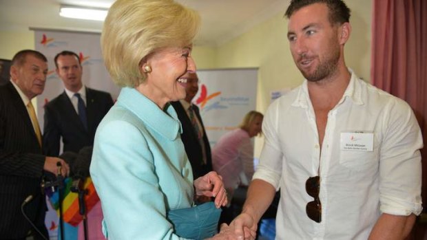Governor-General of Australia Quentin Bryce with Carlton footballer Brock McLean.