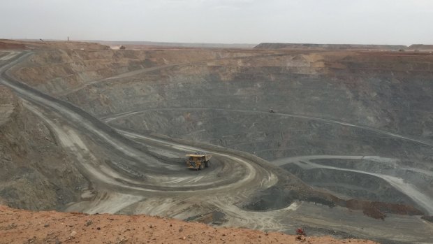 The above ground open pit copper mine at Oyu Tolgoi in Mongolia.