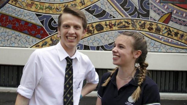 Cultural connection: Luke West and Jess Miller, of the International Grammar School in Ultimo, were part of a group of 23 students who travelled to remote Aboriginal communities in South Australia. 