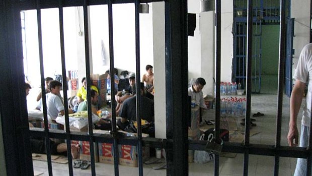 Overrun ... Indonesian detention centres for 3000 people are overflowing with 7000 people.