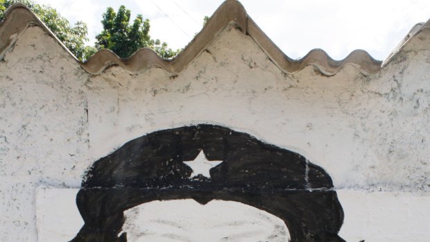 Che Guevara painted on a wall in Havana, Cuba.