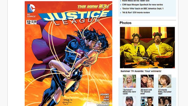 The cover of the <i> Justice League #12</i> comic, as seen on Entertainment Weekly's website.