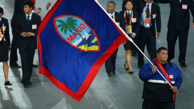 Flag bearer for Team Guam at the last Olympics ... Ricardo Blas in 2008.