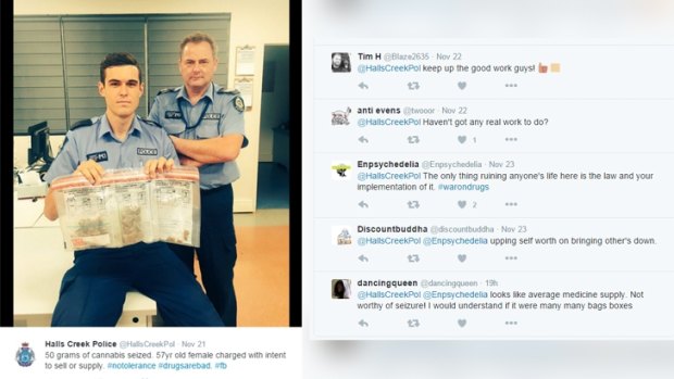 Halls Creek cops faced heat on social media over a post celebrating a marijuana bust.