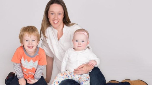 Victoria Sylvester, owner of skincare company Little Bairn, with her children Oliver and Rose.