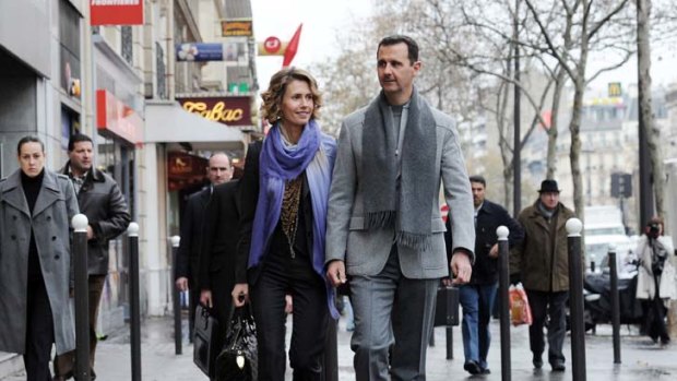 Cocooned in a life of luxury and denial &#8230; Bashar al-Assad and Asma in Paris in 2010. At the height of the crackdown she spent thousands of dollars on internet shopping.