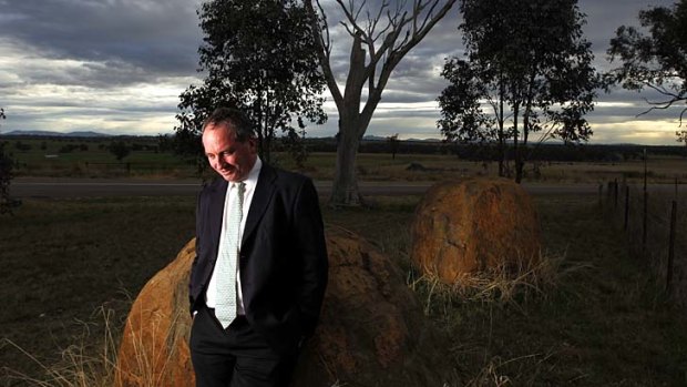 Barnaby Joyce: The Nationals' candidate for New England on a campaign stop near Tamworth.