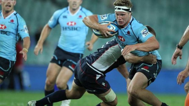 Irrepressible: Michael Hooper is aiming for an even better season with the Waratahs this year, starting with stifling Benji Marshall in the trial against the Blues on Friday.