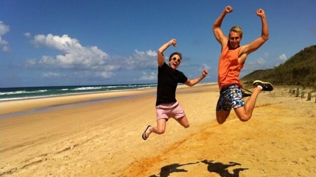 'Luke and I, Fraser Island' ... Sam's tweeted image breaks Seven's house rules about no social media during MKR.