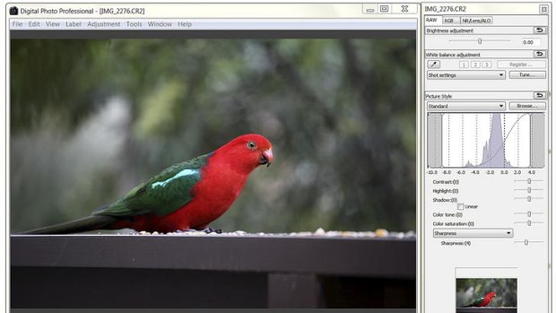 Canon Digital Photo Professional image editor or RAW files.