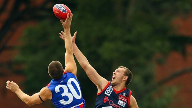 Max Gawn (right) may make his debut against Essendon.