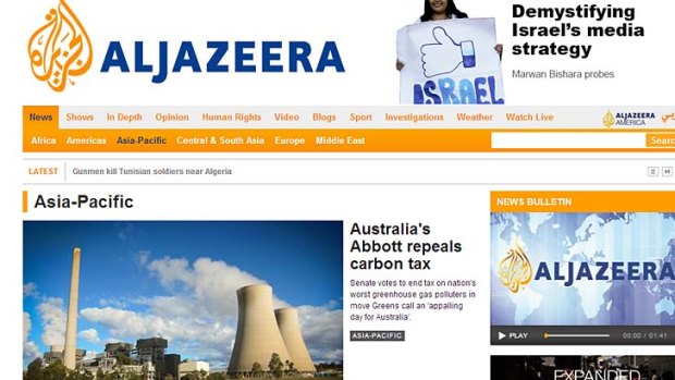 Al Jazeera Asia-Pacific's lead story was the repeal of the carbon tax.