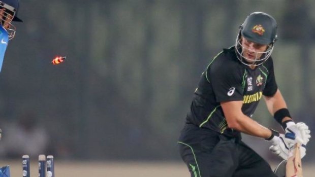 One of those nights: Shane Watson hears the death rattle against India.