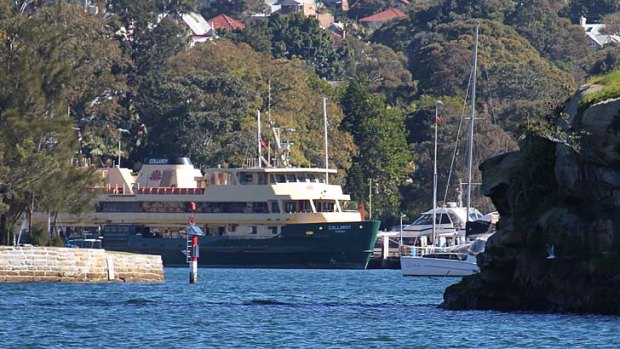 Taken out of service ... the Collaroy after it  apparently hit a humpback whale in Sydney Harbour.