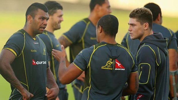 Kurtley Beale (left) and James O'Connor (far right).