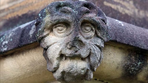 Faces of Granville: A sandstone gargoyle at St Mark's.