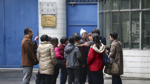 Charlotte Chou meets well-wishers after her release from a Chinese detention centre last week.