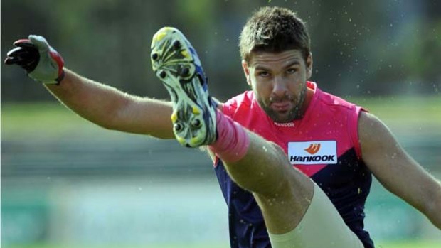 Melbourne's Mark Jamar at training.