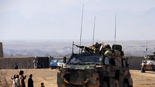 Australian troops on patrol in Oruzgan province.