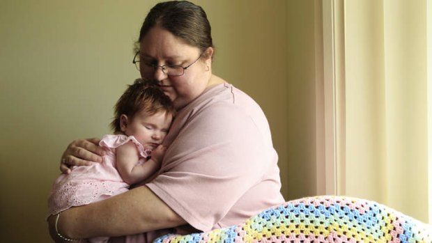 Amazed: Kim Walsh with her daughter 2 month old daughter Shelby.