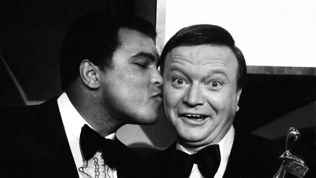 Bert Newton and Muhammad Ali at the 1979 Logie Awards.