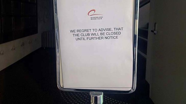 The sign outside the club last week.